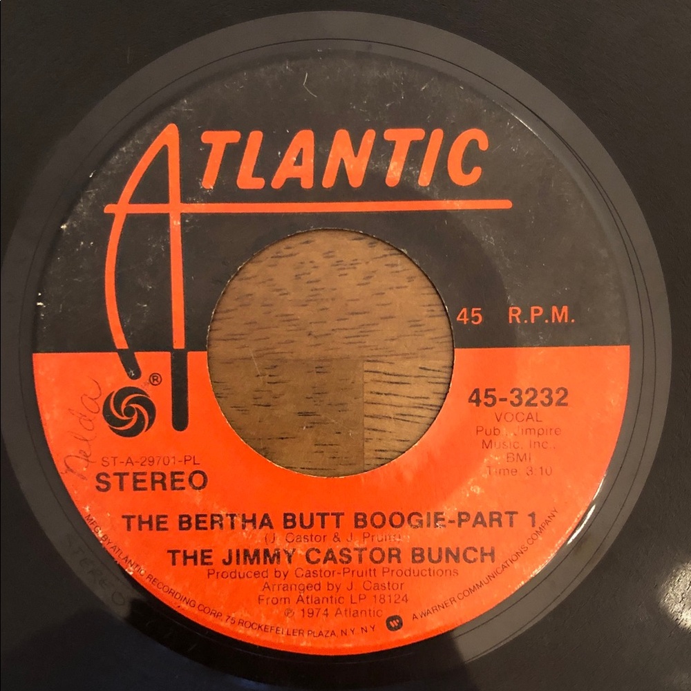 The Bertha Butt Boogie Part 1 by The Jimmy Castor Bunch Vinyl 45 Record
